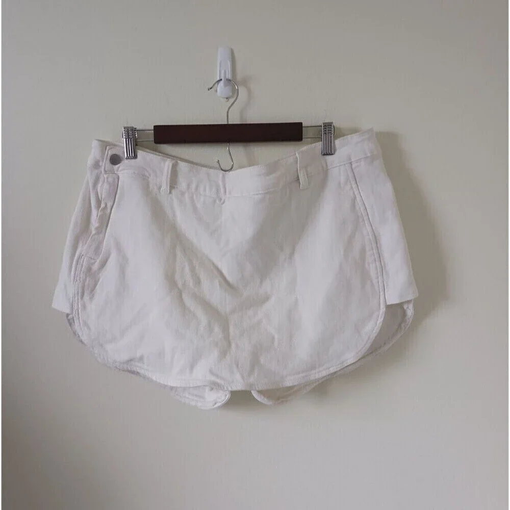 NWT Shein Skort SXY Curve Denim Side Zip Casual Ivory Size 3XL‎